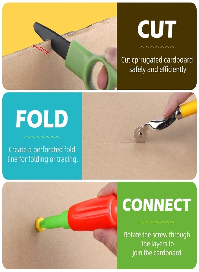 ColoPlay 355 Cardboard Tools for Kids, Cardboard Cutter for Kids, Tools for STEM Educational, Gifts for Boys and Girls Aged 5-12 - Image 5